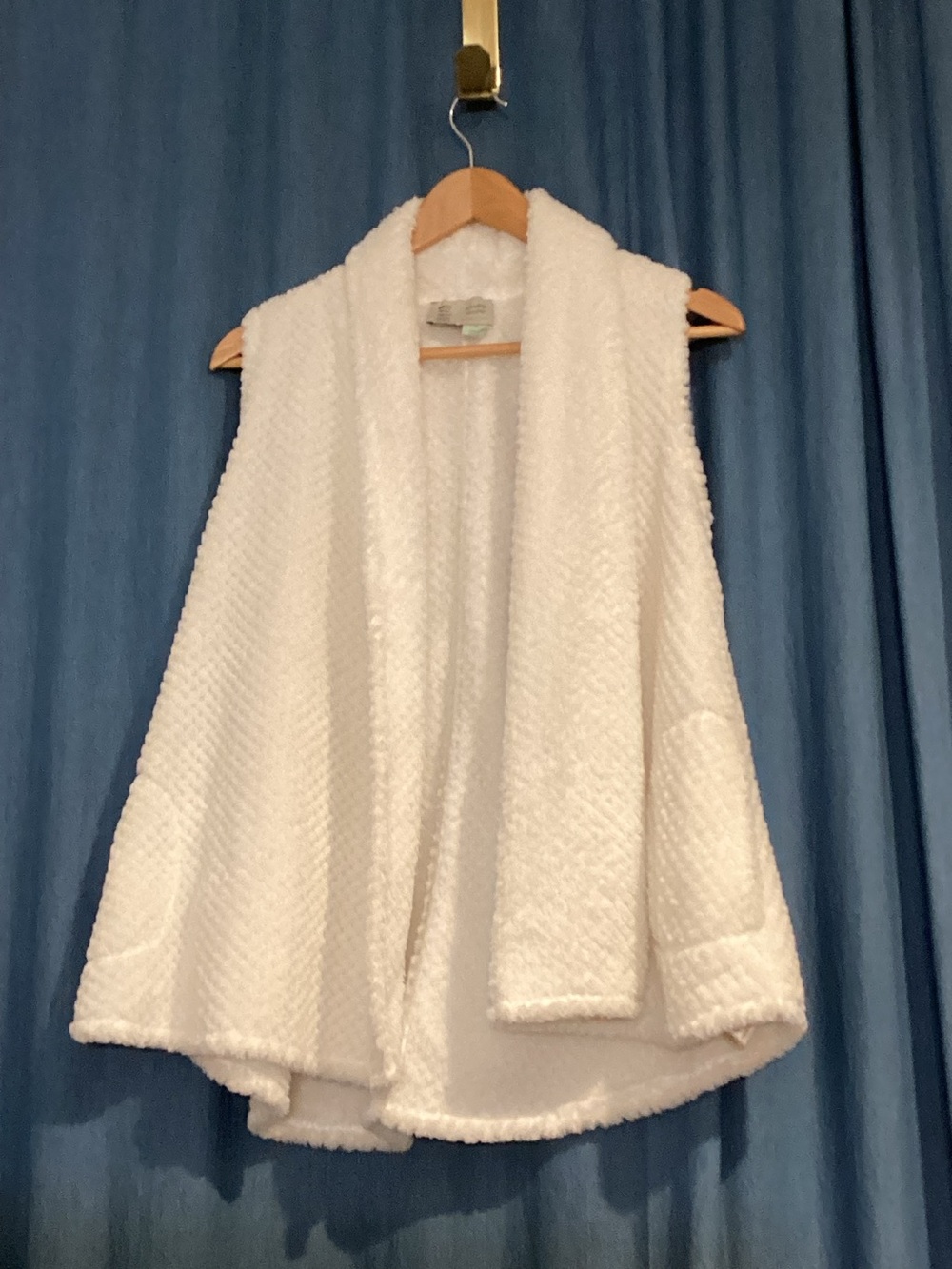 Saturday Sunday by Anthropologie White Textured Open Front Vest – Women’s XS